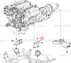 Кронштейн двигателя левый Cadillac SRX І