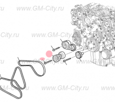 Натяжитель приводного ремня a Cadillac SRX І