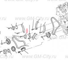 Натяжитель цепи грм задней левый Chevrolet Traverse II