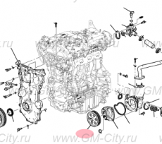 Шкив насоса охлаждающей жидкости Cadillac ATS