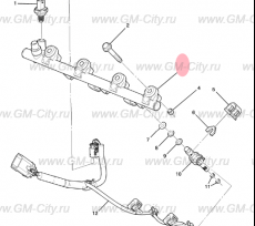 Рампа топливных форсунок левая Chevrolet Traverse II