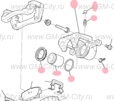 Суппорт задний правый (без колодок) Cadillac ATS