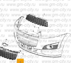 Решетка радиатора нижняя Chevrolet Captiva C140