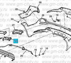 Лампа противотуманная задняя Chevrolet Captiva C140