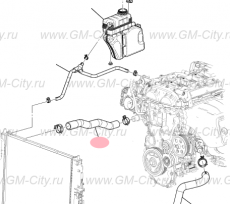 Патрубок радиатора верхний впускной Cadillac ATS