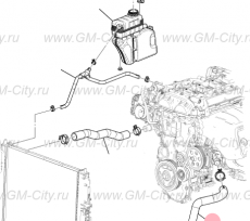 Патрубок радиатора нижний выпускной Cadillac ATS