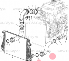 Патрубок интеркулера впускной Cadillac CTS ІІІ
