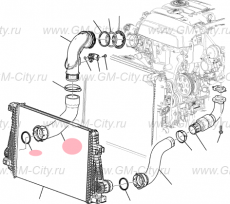 Патрубок интеркулера выпускной Cadillac CTS ІІІ