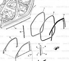 Молдинг передней боковой двери Chevrolet Malibu