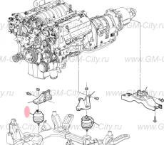 Опора двигателя правая Cadillac SRX І