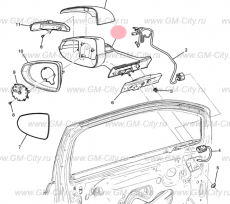 Зеркало правое Chevrolet Volt I