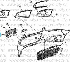 Накладка под номер Chevrolet Captiva C140