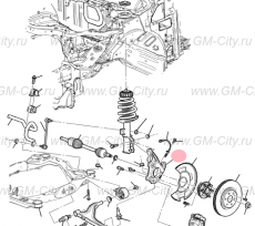 Кулак передний левый Cadillac SRX ІІ
