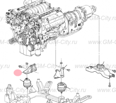 Кронштейн двигателя правый Cadillac SRX І