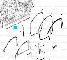Нащельная рейка задней и передней боковых дверей Chevrolet Malibu