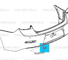 Отражатель облицовочной панели заднего бампера Chevrolet Malibu