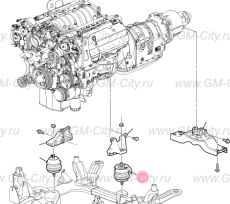 Опора двигателя левая Cadillac SRX І