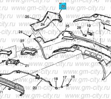 Облицовка заднего бампера верхняя Chevrolet Captiva C140