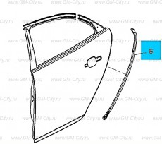 Уплотнителная лента задней боковой двери Chevrolet Malibu