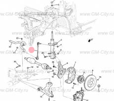 Стойка стабилизатора переднего правая Chevrolet TrailBlazer III