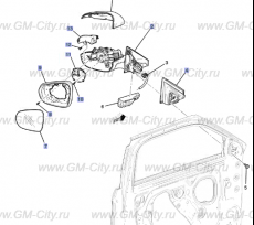 Зеркало правое Chevrolet TrailBlazer III