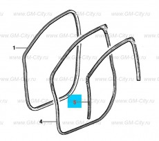 Нащельная рейка стекла боковой двери Chevrolet Cobalt