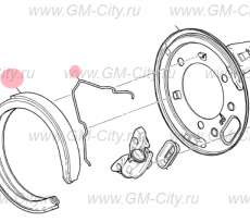 Колодки стояночного тормоза (комплект 4 шт) Cadillac SRX І