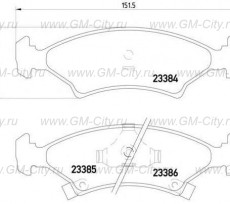 Колодки тормозные передние Chevrolet Cruze