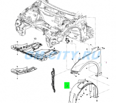 Подкрылок передний правый Chevrolet Cruze