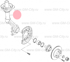 Кулак поворотный левый без абс Chevrolet Lanos
