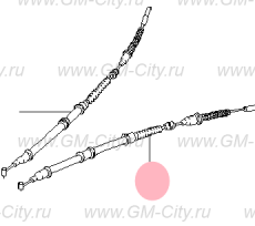 Трос стояночного тормоза левый Chevrolet Lanos