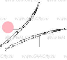 Трос стояночного тормоза правый Chevrolet Lanos