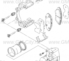 Суппорт передний левый r13 Chevrolet Lanos