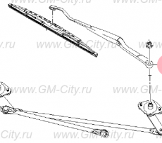 Поводок стеклоочистителя левый Chevrolet Lanos