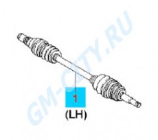 Привод колеса левый Chevrolet Aveo T200