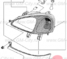 Ресничка под фару левая Chevrolet Rezzo