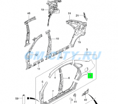 Крыло заднее левое седан Chevrolet Lacetti