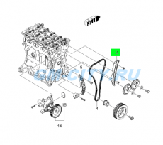 Успокоитель цепи выпуск Chevrolet Aveo T255