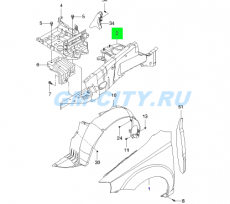Арка колеса правая Chevrolet Aveo T200