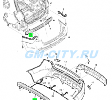 Кронштейн заднего бампера  левый Chevrolet Captiva C100