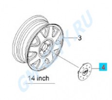 Колпачок литого диска Chevrolet Captiva C100