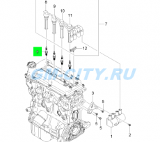 Свеча зажигания 1,2 Chevrolet Aveo T255