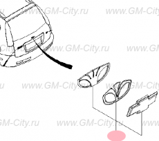Эмблема задняя (крест) Chevrolet Rezzo