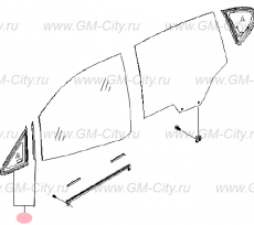 Стекло в кузов переднее левое Chevrolet Rezzo