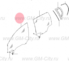 Стекло двери правое 3 двери Chevrolet Aveo T255