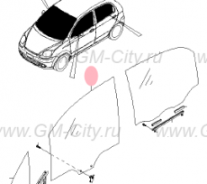 Стекло двери передней правой Chevrolet Spark M200