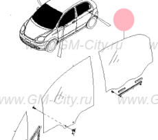 Стекло двери задней правой Chevrolet Spark M200