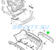 Накладка заднего бампера серебро Chevrolet Captiva C100