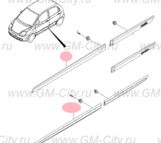 Молдинг двери передней правой Chevrolet Spark M200