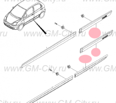 Молдинг двери задний левый Chevrolet Spark M200